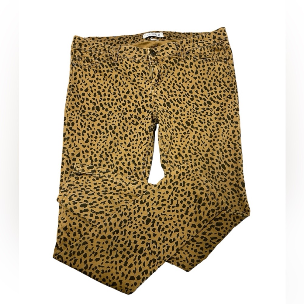 JALATE animal print Leopard cheetah Print Skinny Jeans 13 mustard yellow